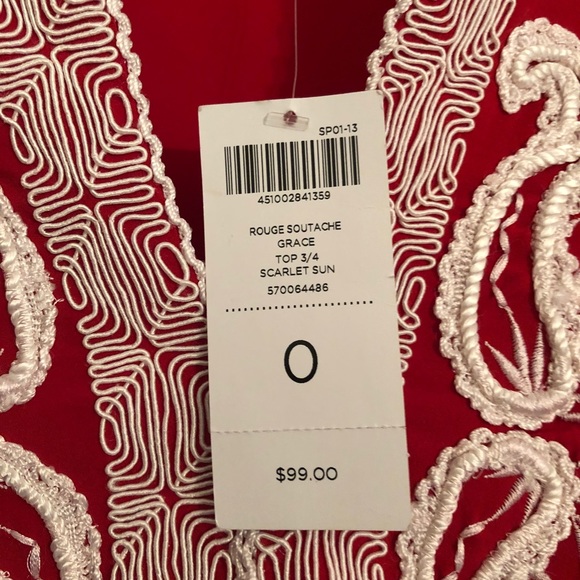 Chico’s NWT ROUGE SOUTACHE GRACE TOP - Picture 8 of 8